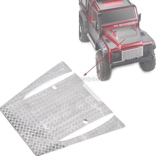 NEW Central Skid Plate Hood Metal Decorative Sheet of the Hood for TRAXXAS TRX4 TRX-4 Defender Silver / Black