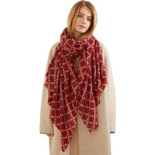 2021 New Lady Mercerized Wool Gold Thread Shawl Large Specification Autumn Winter High-Grade Scarf