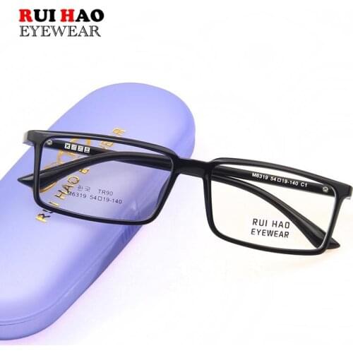 Unisex Eyeglasses Frame Retro Glasses Frames Women Men TR90 Optical Eyewear Spectacles Rui Hao Eyewear Brand 6319