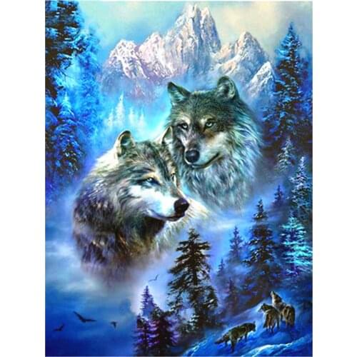 Full diamond diamond painting DIY 5D diamond embroidery wolf animal picture mosaic cross stitch rhinestone home decoration