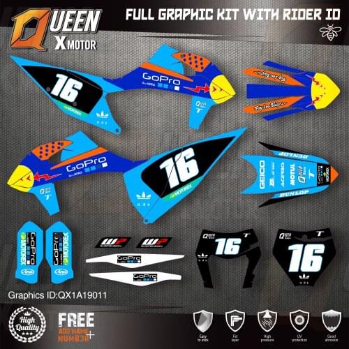 QUEEN X MOTOR Custom Team Graphics Decals Stickers Kit For KTM 2019 2020 SX SXF , 2020 2021 EXC XC-W EXC-F 011