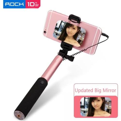 Rock Universal Extendable Selfie Stick Holder Monopod Wired Cable for Samsung S7 Edge Android Phones Drop Shipping 셀카봉