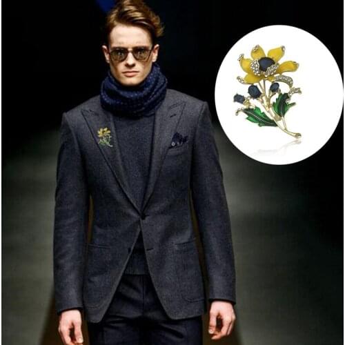 Earofcorn New Delicate Water Drip Flowers Brooches Painted Three-Dimensional Bouquet Alloy Brooches Jewelry