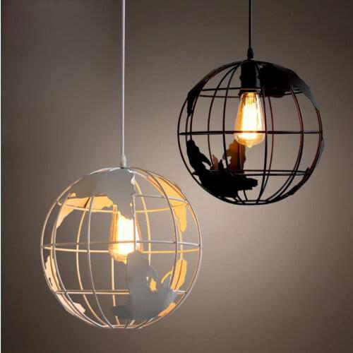 Modern Earth Globe Pendant Lights Nordic Led Metal Hanging Lamp Bedroom Kitchen Light Fixtures Living Room Decor Industrial Lamp