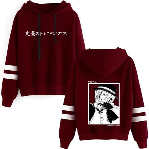 Bungo Stray Dogs Hoodies Unisex Male Nakahara Chuuya Print Anime Clothes Loose Casual Man Streetwears
