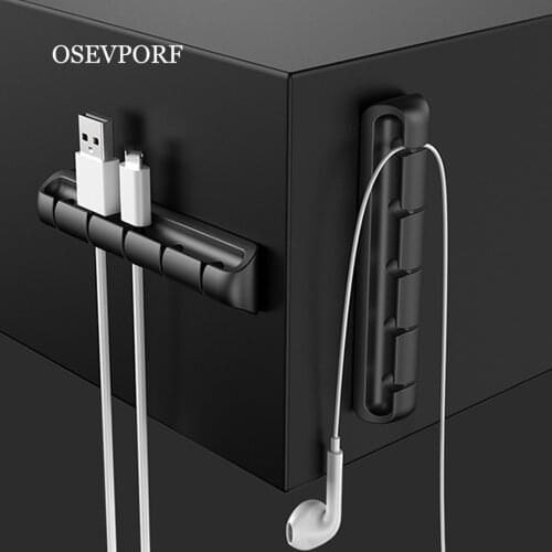 OSEVPORF Cable Organizer Silicone USB Cable Winder Desktop Tidy Management Clips Cabo Holder For Mouse Headphone Wire Organisers