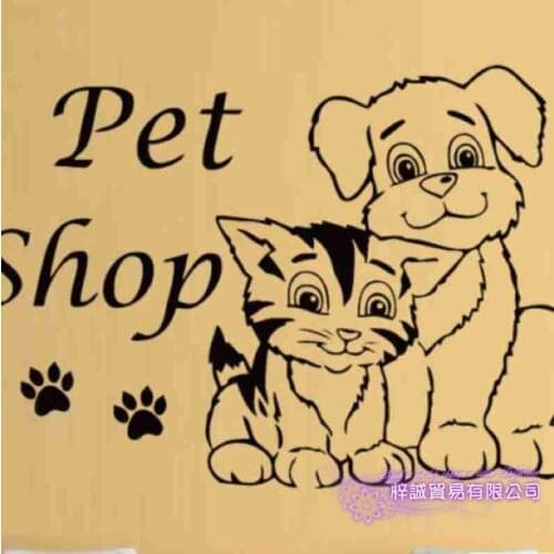 Dog Cat Grooming Salon Pet Shop Sticker Decal Posters Vinyl Wall Art Decals Parede Decor Mural Pet Shop Sticker
