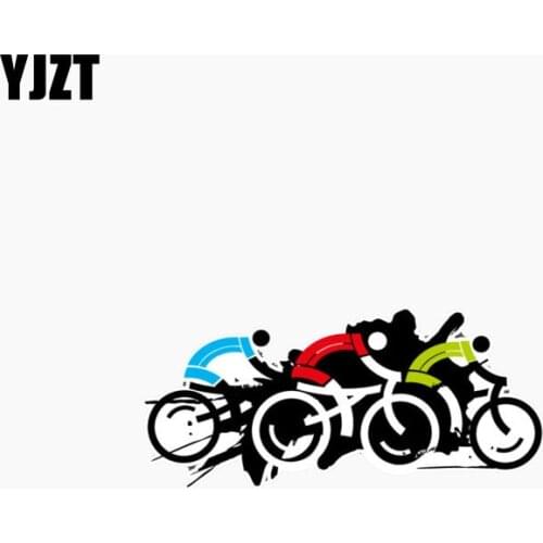 YJZT 11.4CM*5.1CM Personality Decal Cyclist Racers Car Sticker Reflective Motorcycle Accessories C1-7798