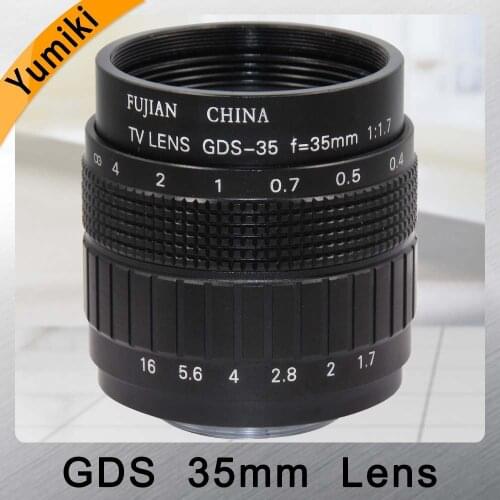 Yumiki GDS 35mmF/1.7 CCTV Lens C Mount CCTV Lens features alloy casing lens 4/3" Format