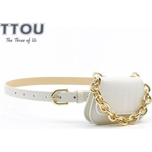 Alligator Pattern PU Leather Fanny Waist Bags Phone Belt Bags Casual Ladies Chest Pack Fashion Chain Design Female Hip Bum Purse