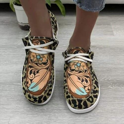 Women Casual Shoes 2021 Fashion Leopard Flat Shoes Women Plus Size Casual Shoes Ladies Slip-on Loafers Zapatos Para Mujer