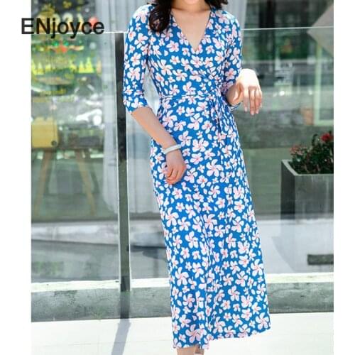 Luxury Cherry Blossom Maxi Dress Women Long Sleeve High Waist Wrap Skirt Ladies Korean Elegant Slim Split Beach Holiday Dresses