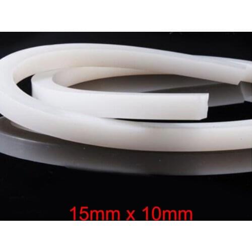 15mm x 10mm High temperature resistant door window flat solid silicone rubber seal strip weatherstrip 1 Meter