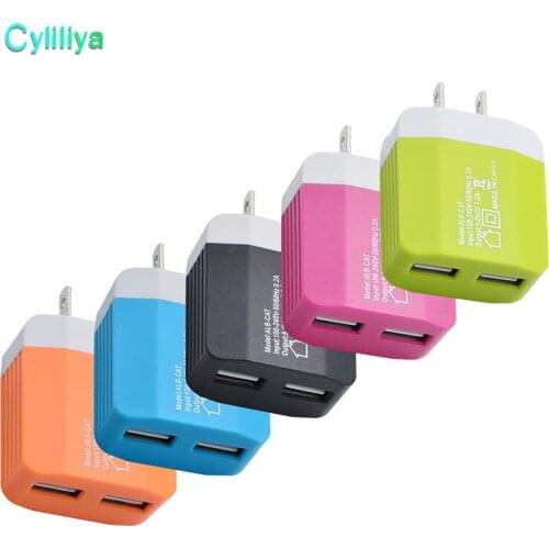 200pcs High quality 5V 1.2A Dual USB US EU Plug Wall Charger Home Travel Power Adapter For IPHONE SAMSUNG Android Phone