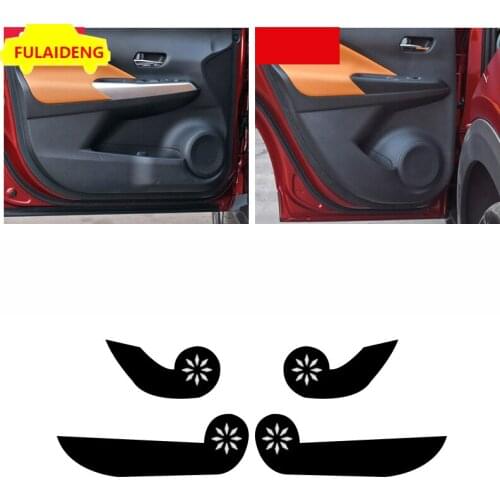 4pcs For Nissan Kicks 2017-2020 PU Leather Car Interior door Protector Side Edge Protection Pad Anti-kick Door Mats Cover