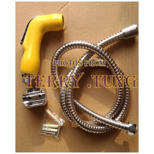 7sets/lot Small wholesale Toilet portable handheld shattaf Bidet sprayer for women Fushing shower head +hose+wall holder