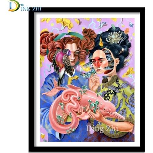 Diamond Embroidery Abstract Surrealism Woman Cross Stitch Diy Diamond Painting Sale Unique Gift 3D Picture Of Rhinestone Mosaic