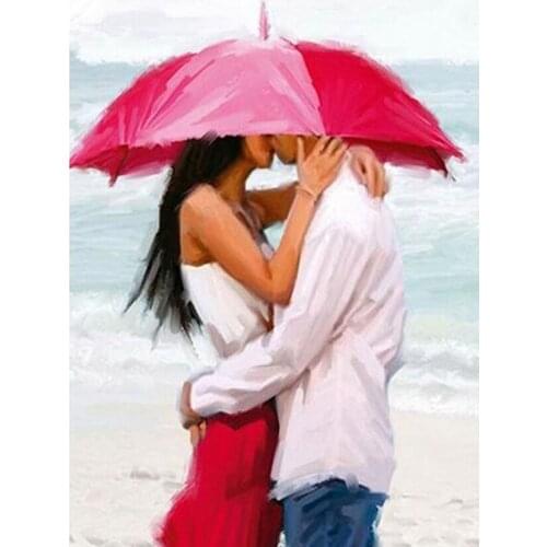 100% Full DIY 5D Diamond Painting Red Umbrella lover Cross Stitch Diamond Embroidery Patterns rhinestones Diamond Mosaic WG229