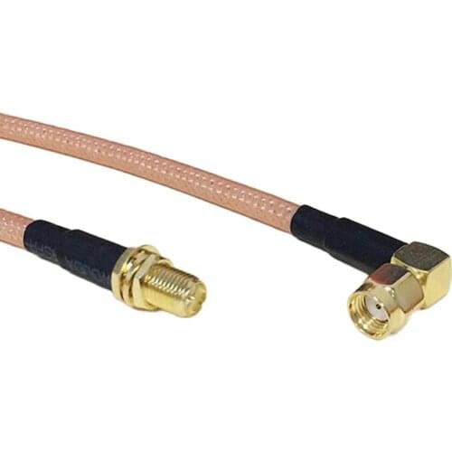 WIFI antenna cable RP-SMA Right Angle Male Plug Switch RP-SMA Female Jack RF cable Adapter RG142 50CM 20"