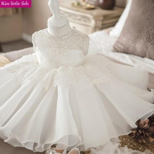 Free shipping High quality Lace Baby girl dress for birthday party Flower girl dresses for weddings