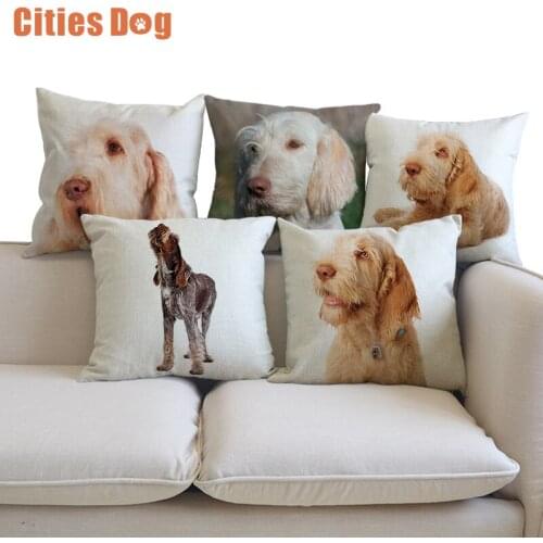 Decorative Cushion Pillows cojines decoracion para el hogar linen animal dog Spinone 45x45 throw Car Pillow Cushions