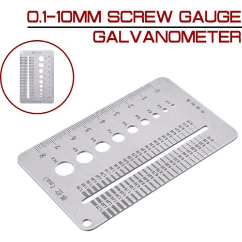0.1-10mm Screw Gauge Plate Diameter Measuring Gauge Stainless Steel Bolt Wire Drill Bit Gauge Marking Tools