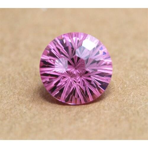 Hot sale Fireworks cut round shape brilliant cut pink Cubic zirconia CZ stone beads for jewelry making DIY loose stones