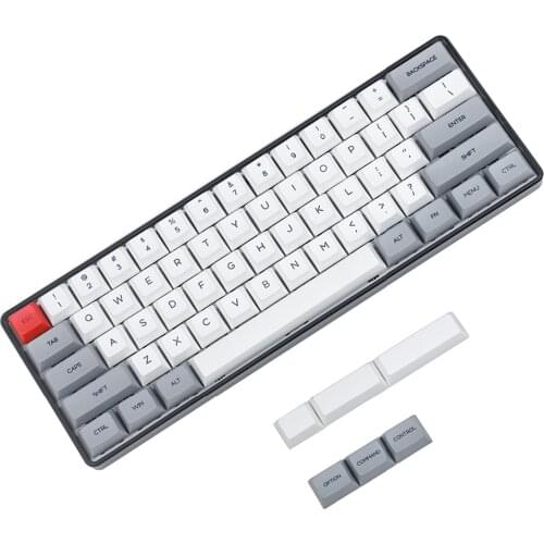 XDA Profile 61 Key Gray White ANSI Dye Sub PBT GK61 Keycaps For Mechanical Keyboard GK61X GK61XS DZ60 60% Keycap DIY
