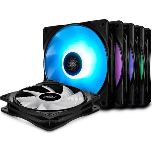 DEEPCOOL 5in1 KIT RF120M High brightness RGB fan 120mm 4PIN PWM silent fan Computer Case CPU Cooling fans with Hub