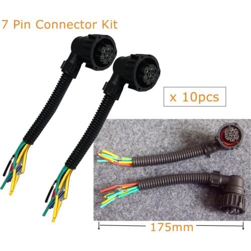 2pcs 7 pin Tyco Amp 1.8mm BU-STE KPL CIRCULAR DIN HOUSINGS male wires Connector Kits with 15cm cable