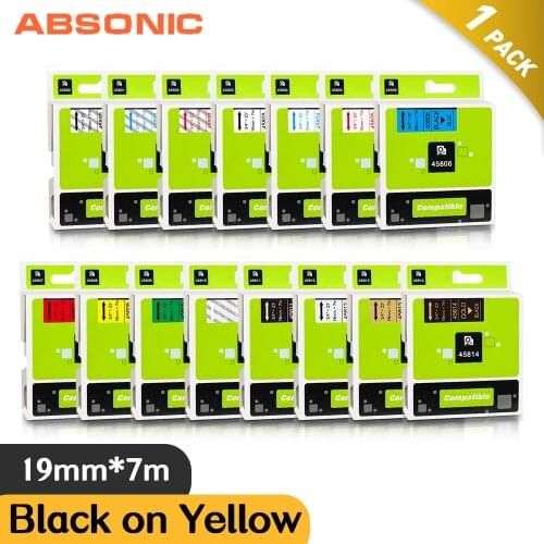 15 Color 19mm 45803 Compatible Dymo D1 45803 45800 45806 45807 45809 Label Ribbon for Dymo LM420P LM500TS LabelWriter 450 Duo