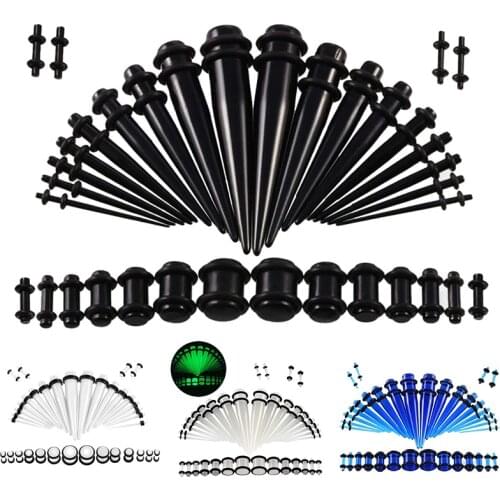 36pcs/lot Acrylic Ear Gauge Taper And Plug Stretching Kits Mixed Color Ear Flesh Tunnel Expansion Body Piercing Jewelry 14G-00G