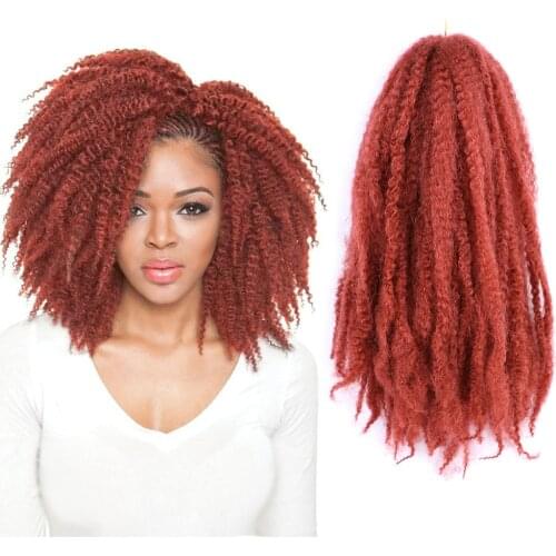 Natifah Braiding Hair Twist Braids 18 Inch Crochet Ombre Color Women Marly Synthetic Afro Kinky Curly Braiding Hair Extensions