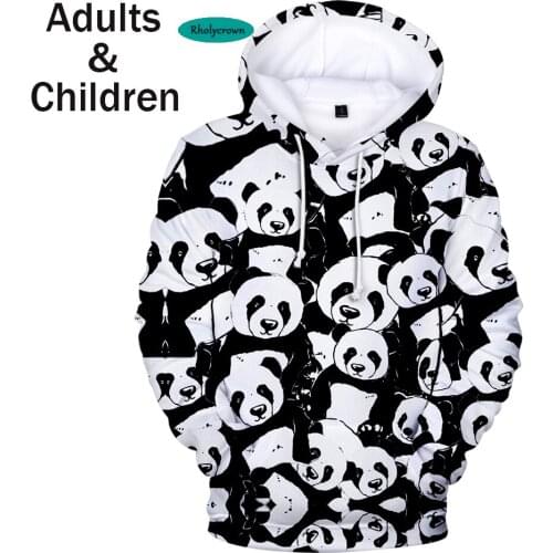 New Oversized 3D Print Panda Hoodies boys girls Sweatshirts Children Autumn 3D Hooded Kids Panda pullovers boys girls Jackets