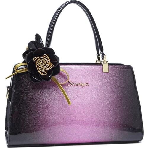 New Fashion Flowers Women Handbags European Design Patent Leather Ladies Shoulder Bags Female Girl Brand Luxury Crossbody Bag