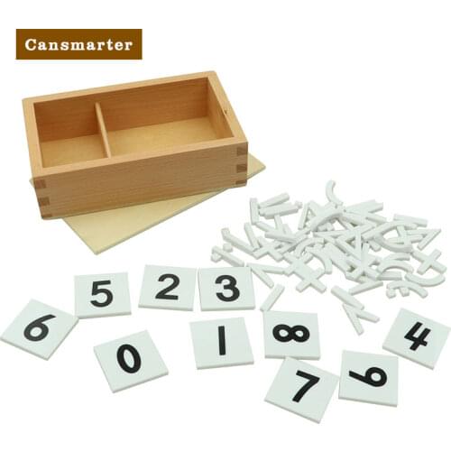 Educational Toys for 5 Year Old Toddlers and Preschoolers Arithmetic Signs Box Wood Beech Math Toys Montessori Materials MA011-3