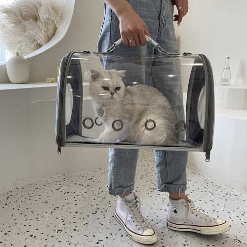 Cat Backpack Carrier Cat Bag Portable Bag Space Capsule Pet Backpack Cat Cage Double Shoulder Transparent Cat Schoolbag