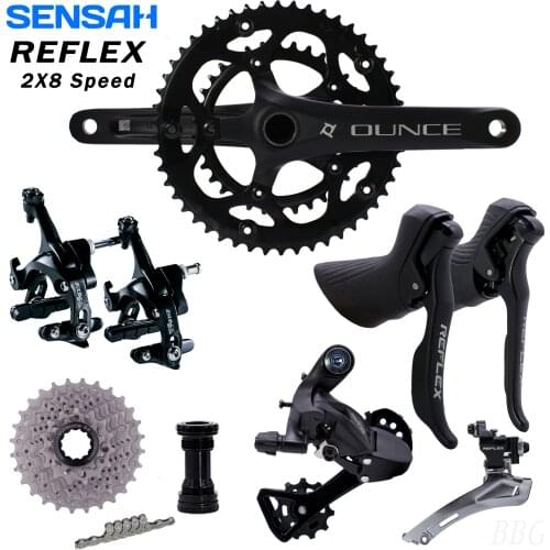 SENSAH REFLEX 2x8s Speed Road Bike R2000 Groupset Sti Kit Crank Cassette Chain Shifter Derailleur Rim Brake Sora Tiagra Claris