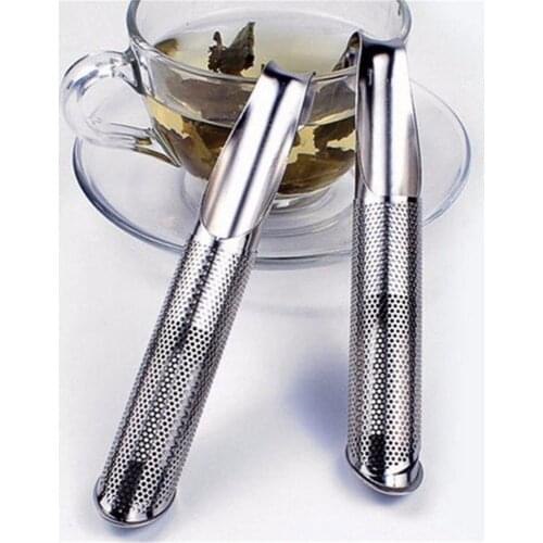 Stainless steel silver pipe teapot tea infuser strainer long handled tablespoon teaspoons mesh tea spoon filter infusers