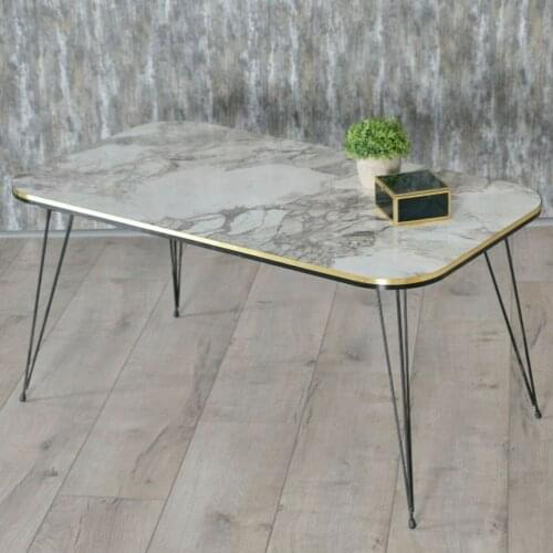 Modern Coffee Table Nordic Gold Metal Wire Leg Also Mounted Center Table Tea Service Table Rectangular Living Room Table