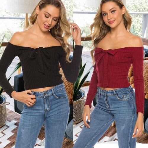 Off Shoulder Crop Tops Casual Ruched Pleated Bow Black T-Shirt Women Short Sleeve Cropped T Shirt For Women Clothing