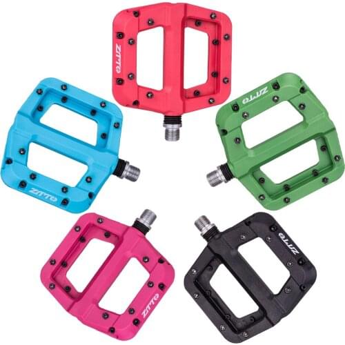 ZTTO Bike Pedal Nylon Fiber 9/16 Inch Non-Slip Platform Flat Pedals Bearing Bicycles Pedal for Road Bike Mountain Bike MTB