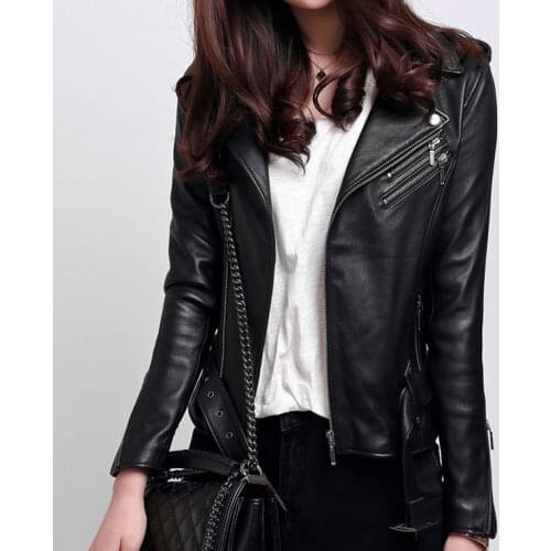 Spring Womens Sheepskin Coat Autumn Genuine Leather Women Casual Motorcycle Jacket Slim Fit 2020 1907 KJ4722