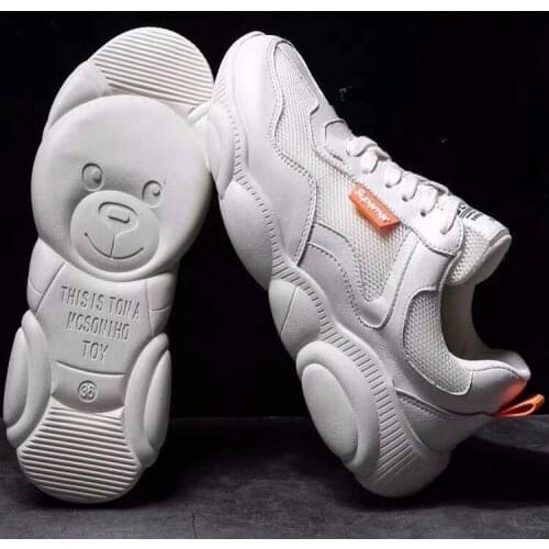 2019 Spring Summer New Women Casual Shoes Breathable Platform Sneakers Tenis Feminino Solid Black White Pink Chunky Shoes Woman