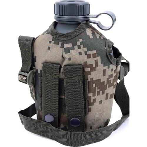1L Outdoor Collapsible Bottle Military Hiking Water Bottle Leaf Proof Sports Canteen With Cover Cycling Tour Water Kettle