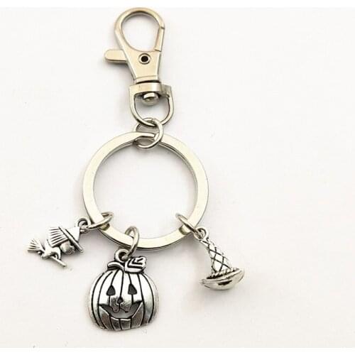1Pc pumpkin Head Sorcerer Witch Keyring Handmade Halloween Party Gift Keychain Handbag Car Jewelry Supplies