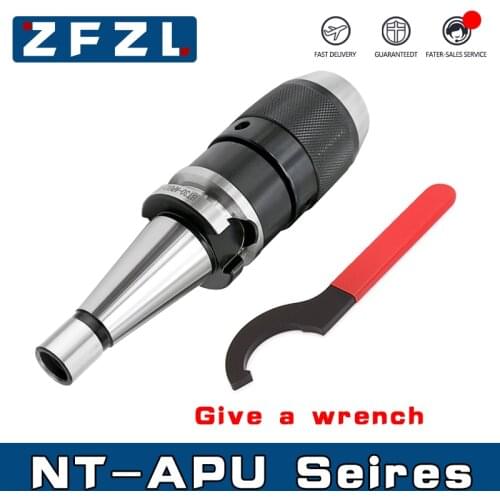 1PC NT APU tool holder NT30 NT40 APU13 APU16 Self-tightening chuck handle and Give a wrench for connecting drill chuck for CNC
