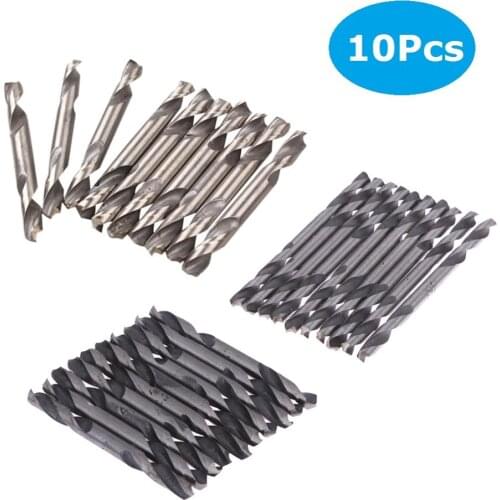 10Pcs Portable HSS Double Ended Spiral Drill Bits Twist Drill Tools Set 3.2mm Twist Drill Bits Drill Tools High Speed Steel