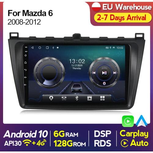 2 Din Android 11 Car Multimedia DVD Player For Mazda 6 2008 2009 2010 2011 2012 Auto Radio Audio GPS Navi WIFI 4G NET 6GB 128GB