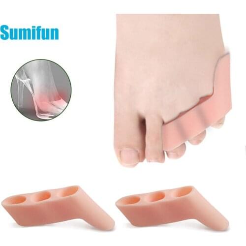 2PCS Three Holes Toe Separator Hallux Spacers Thumb Overlapping Valuus Corrector Toes Bunion Protector Foot Care Predicure Tool
